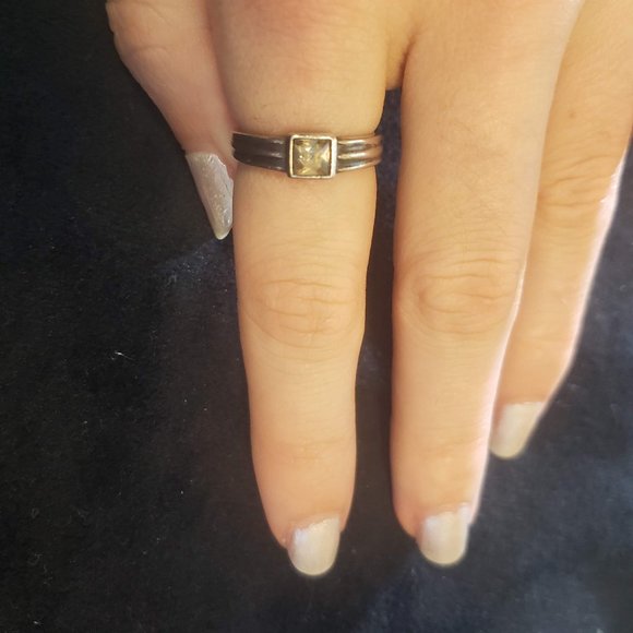 Sterling Diamonique Ring Silver Band Diamond 5